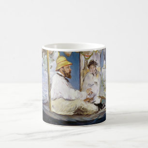 Taza De Café Edouard Manet - Monet en su barco estudio