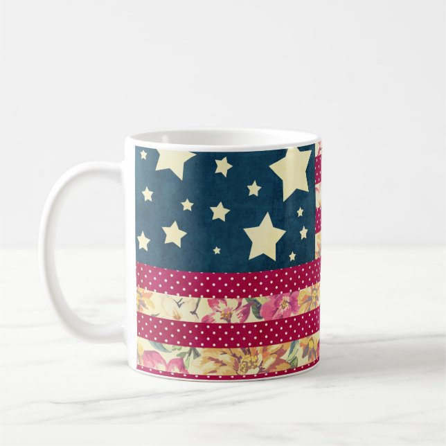 Taza De Café Edredón lamentable de la bandera americana de la (Izquierda)
