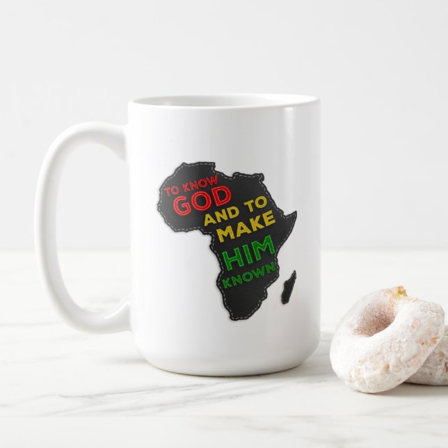 Taza De Café Educación Clásica Cristiana África Mapa Faux Felt (Con donut)