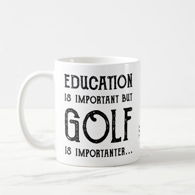 Taza De Café Educación de Golf Golfista Personalizada (Izquierda)