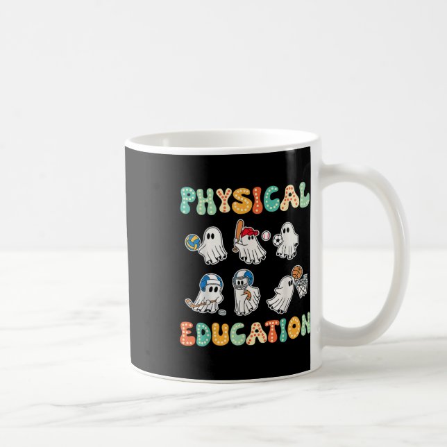 Taza De Café Educación Física Fantasma De Halloween Regalo Para (Derecha)