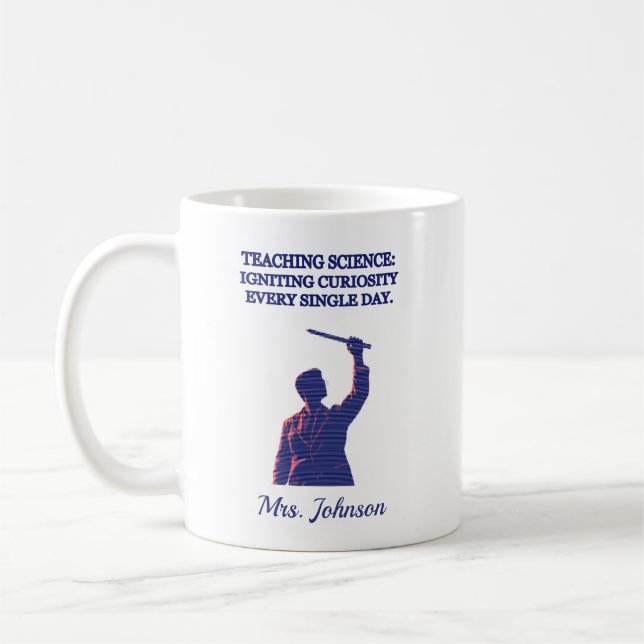 Taza De Café Educador de Profesores de Ciencias que Despierta l (Izquierda)