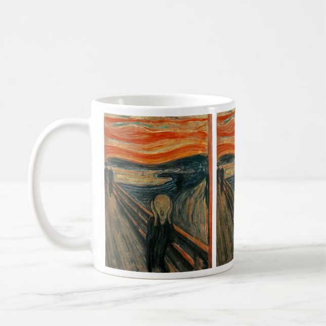 Taza De Café Edvard Munch Pintando El Grito (Skrik) 1893 (Izquierda)