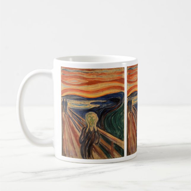 Taza De Café Edvard Munch Pintando El Grito (Skrik) 1910 (Izquierda)