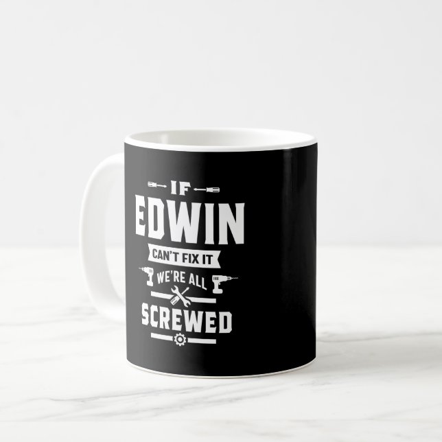 Taza De Café Edwin Personalized Name Birthday Gift (Anverso izquierdo)