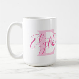 Taza De Café Edythe name significa texto rosado monograma