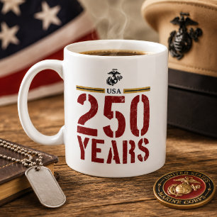Taza De Café EE. UU. 250 años Infantería de Marina Águila
