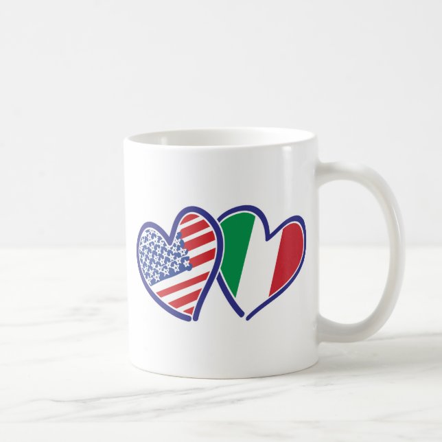 Taza De Café EE.UU.—Italia-amor (Derecha)