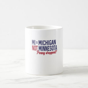 Taza De Café EE. UU. - MI = Míchigan No Confusión con Minnesota