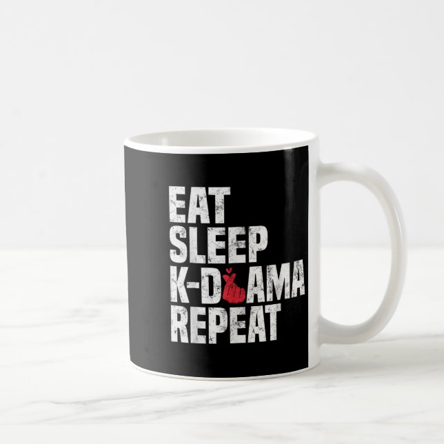 Taza De Café Eee Sleep Kdrama Repetir Funny Koreanovela Coreano (Derecha)
