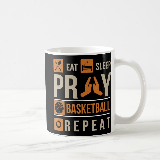 Taza De Café Eee Sleep Pray Basketball Repetir atleta católico (Derecha)
