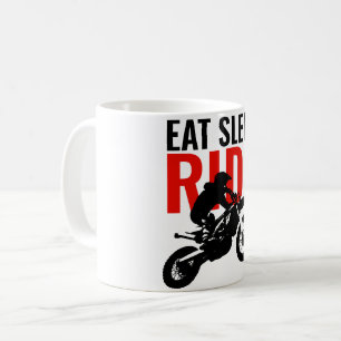 Taza De Café Eee Sleep Ride Motocross Motorcycle Sport Pop Art