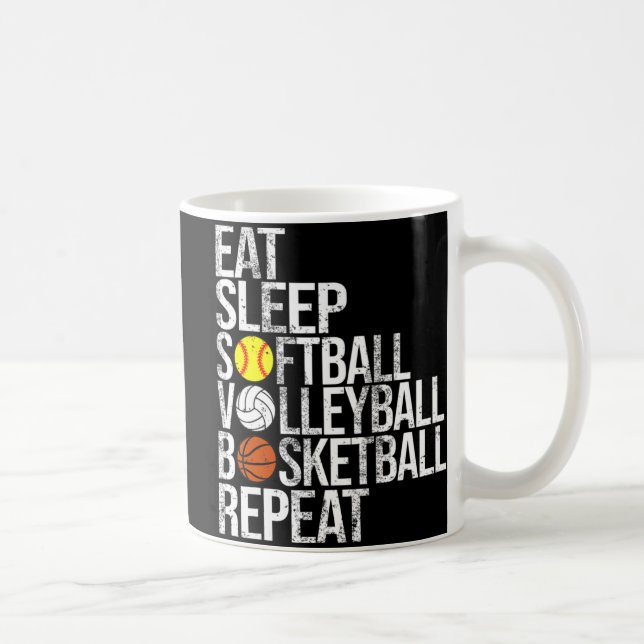 Taza De Café Eee Sleep Softball Voleibol Basketball Repetir Fu (Derecha)