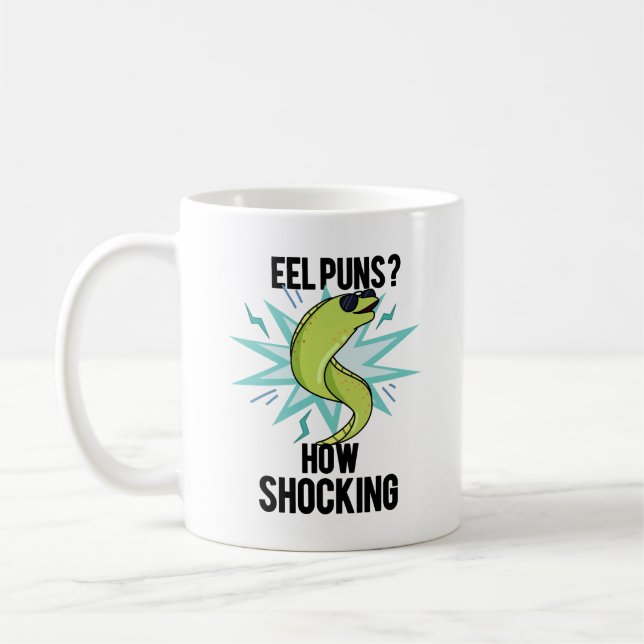 Taza De Café Eel Puns Cómo Impresionante Graciosa Pun Animal (Izquierda)