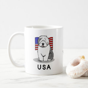 Taza De Café EEUU Bandera Americana Vieja Oveja Inglesa (Gris 1