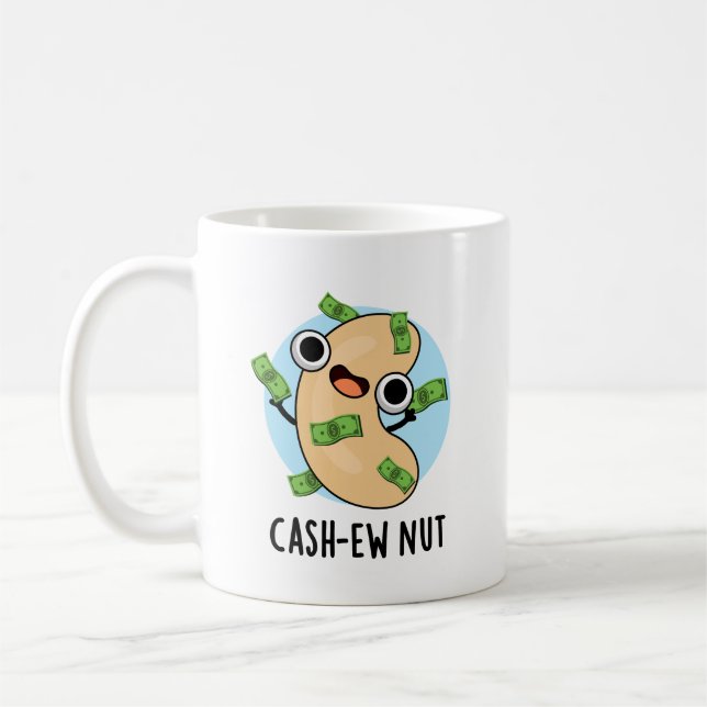 Taza De Café Efectivo nut Funny Cashew Nut Pun (Izquierda)