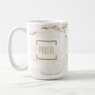 Taza De Café Efecto de mármol moderno dorado