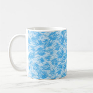 Taza De Café Efecto de pelaje falso azul y blanco