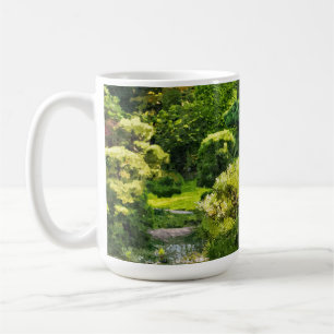 Taza De Café Efecto de pintura de jardín japonés Paisaje