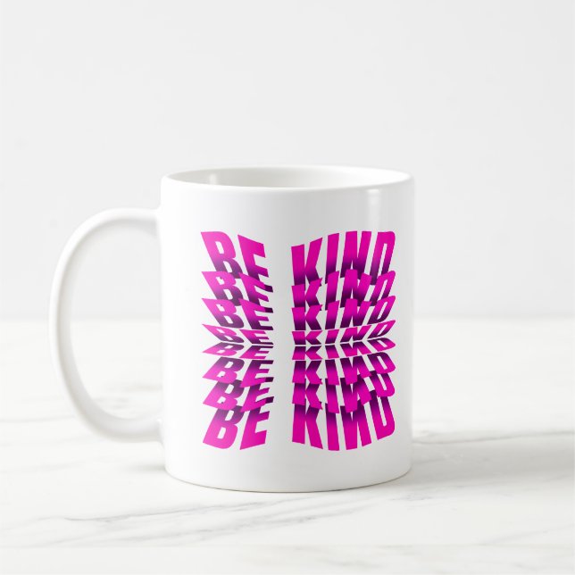 TAZA DE CAFÉ EFECTO DE TEXTO AMABLE TYPOGRAFÍA ROSA (Izquierda)