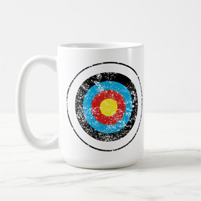Taza De Café Efecto perturbado de diseño de objetivo Bullseye (Izquierda)