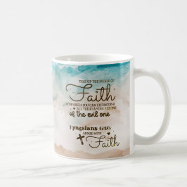 Taza De Café Efesios 6:16 Ocuparse del Escudo de la Biblia Fe