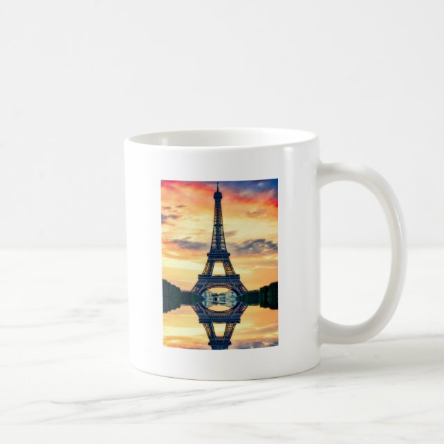 Taza De Café Effel Tower Paris Evending European Travel (Derecha)