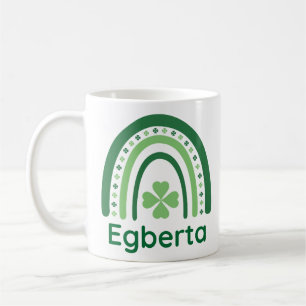 Taza De Café Egberta Nombre Clover Boho Rainbow