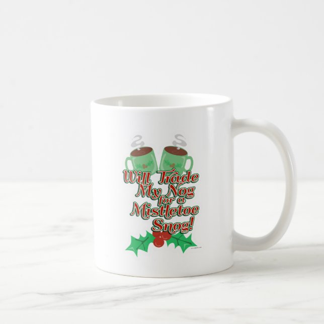 Taza De Café Eggnog Snog Cheeky Fun Holiday Slogan (Derecha)