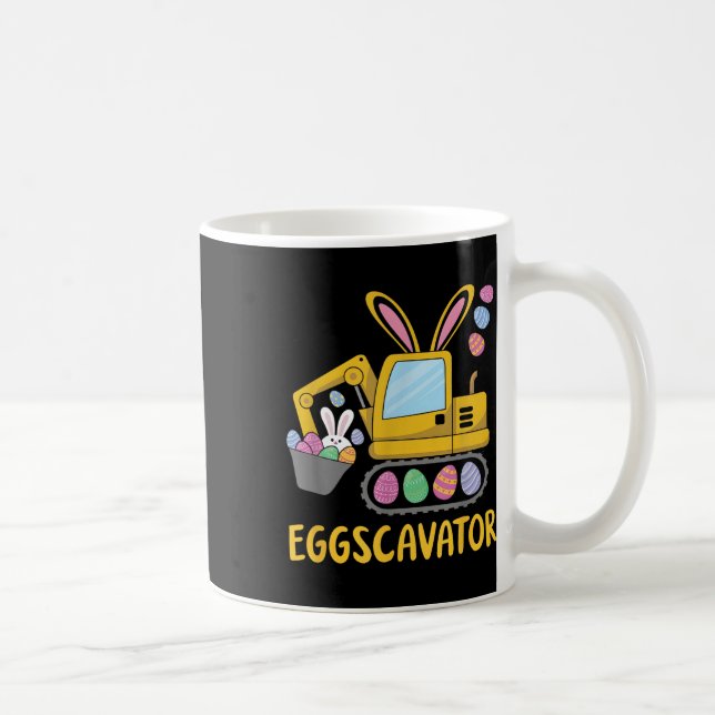 Taza De Café Eggscavator Happy Easter Excavator Hunting Egg Boy (Derecha)