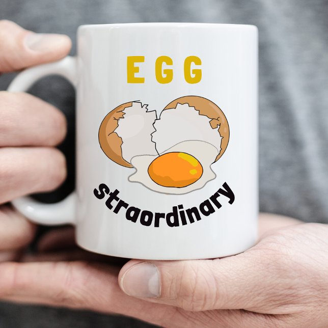 Taza De Café Eggstracommon Funny Mug - Diseño Cute y Punny (Start Your Day the Eggstraordinary Way!)