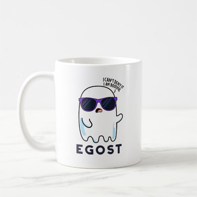 Taza De Café Egost Funny Halloween Ego Ghost Pun (Izquierda)