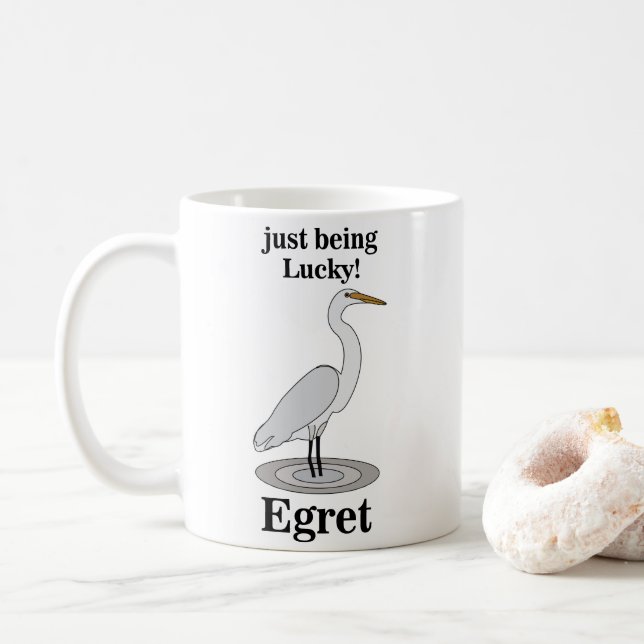 Taza De Café Egret Lucky Bird (Con donut)