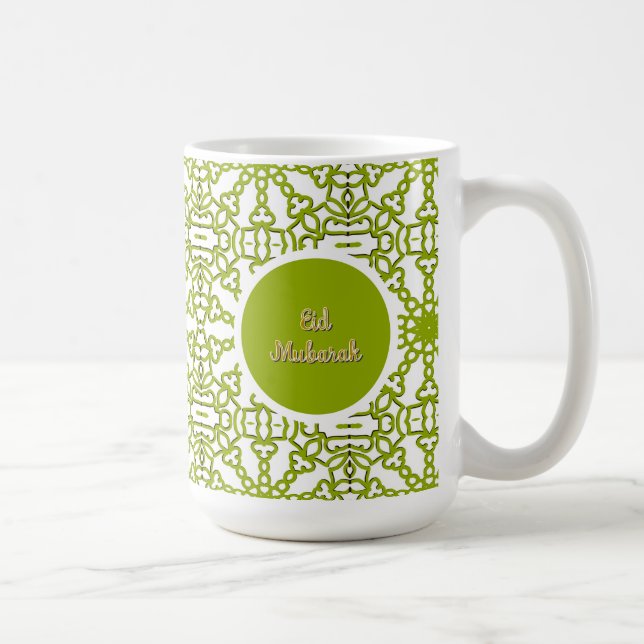 Taza De Café Eid Mubarak Eid Tarjeta de Saludo Verde (Derecha)