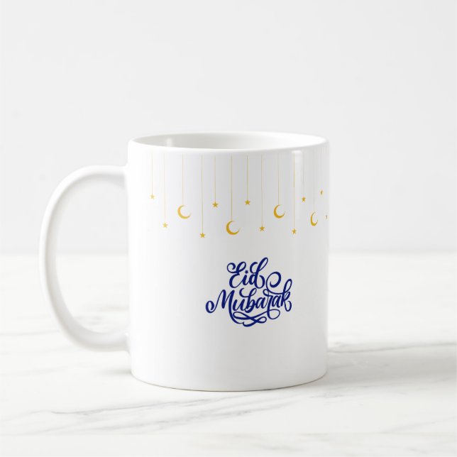 Taza De Café Eid Mubarak en color azul (Izquierda)