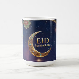 Taza De Café Eid Mubarak Islamic celebration Gold And navy