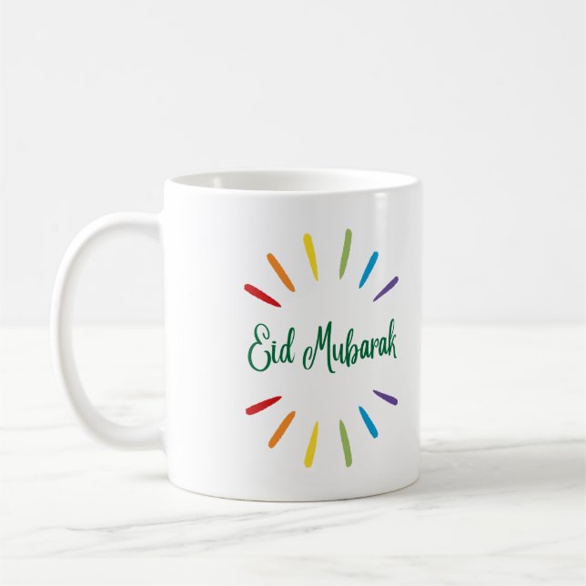 Taza De Café Eid Mubarak Simple y colorido (Izquierda)