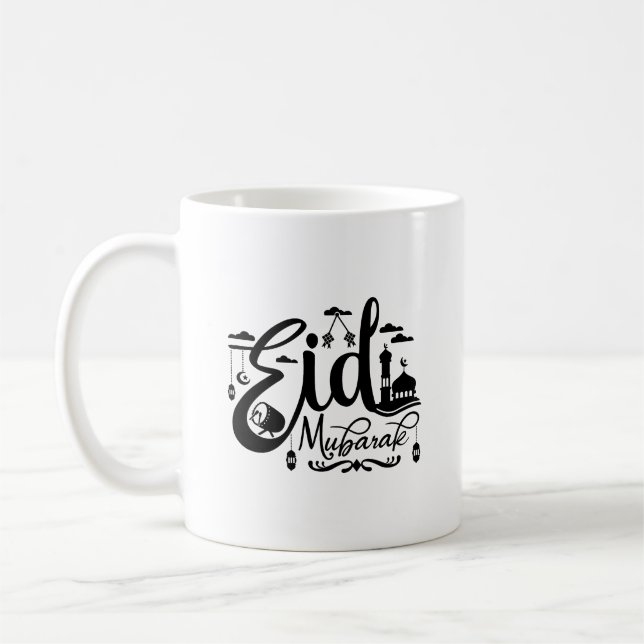 Taza De Café Eid Mubarak Typography Mug (Izquierda)