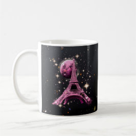 Taza De Café Eiffel Tower Night Moon          