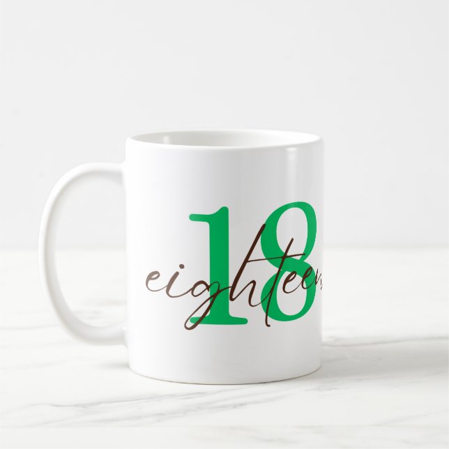 Taza De Café Eighteenth Year with Personalization (Izquierda)