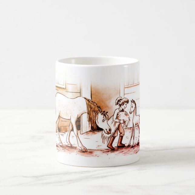Taza De Café Ein Mädchen mit Pferd und Fohlen (Centro)
