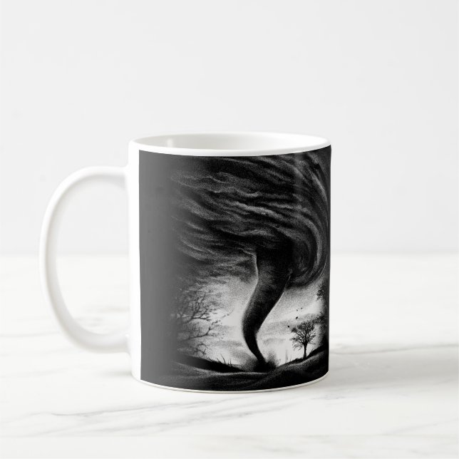 Taza De Café ein Tornado auf einer Straße in realistischem Stil (Izquierda)