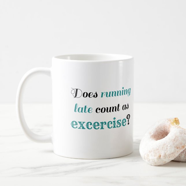 Taza De Café Ejecución de ejercicios retrasados (Con donut)