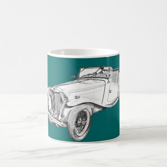 Taza De Café Ejemplo convertible del coche antiguo de MG