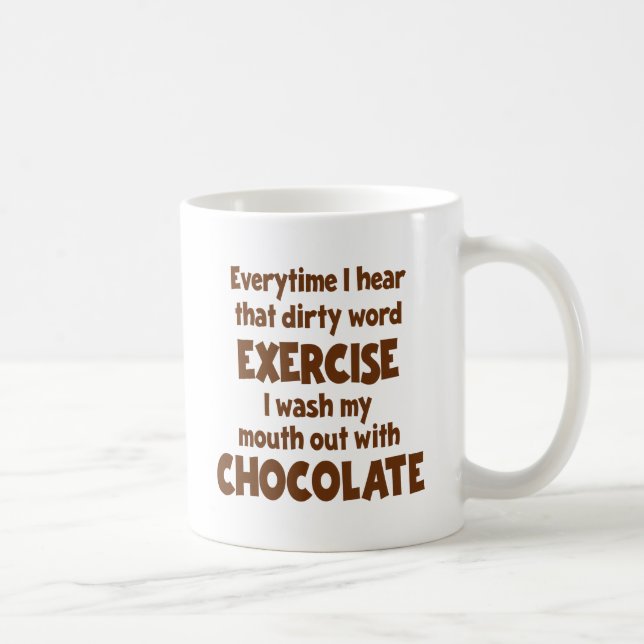 Taza De Café Ejercicio 1 de la palabra sucia, marrón (Derecha)