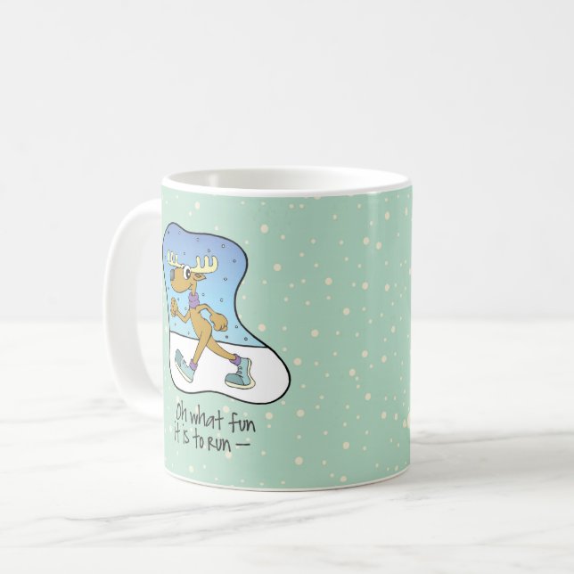Taza De Café Ejercicio Corriendo Reno Navidad (Anverso izquierdo)