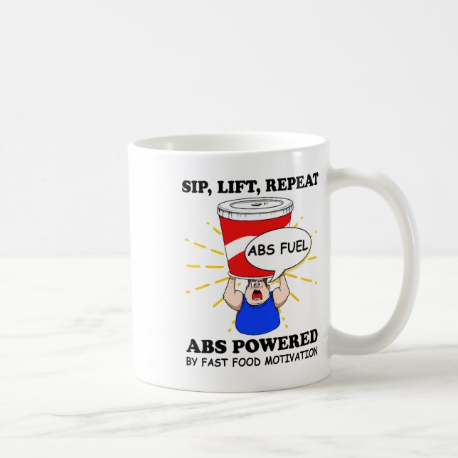 Taza De Café Ejercicio divertido de abdominales Comida rápida G (Derecha)