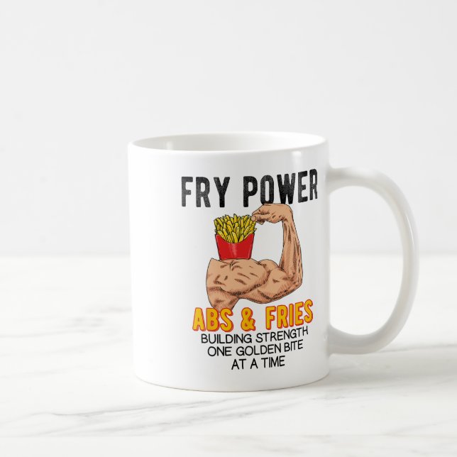 Taza De Café Ejercicio divertido de abdominales con papas frita (Derecha)