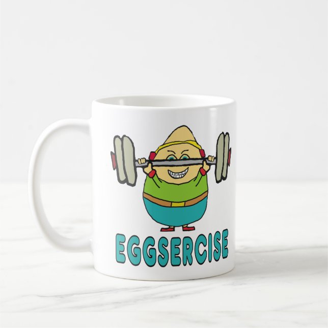 Taza De Café Ejercicio Eggsercise Egg Pun (Izquierda)