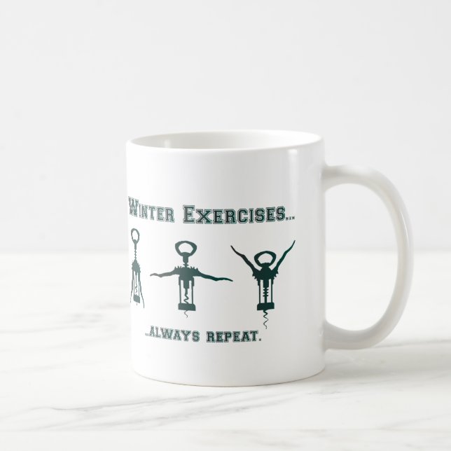 Taza De Café Ejercicios divertidos del invierno (Derecha)
